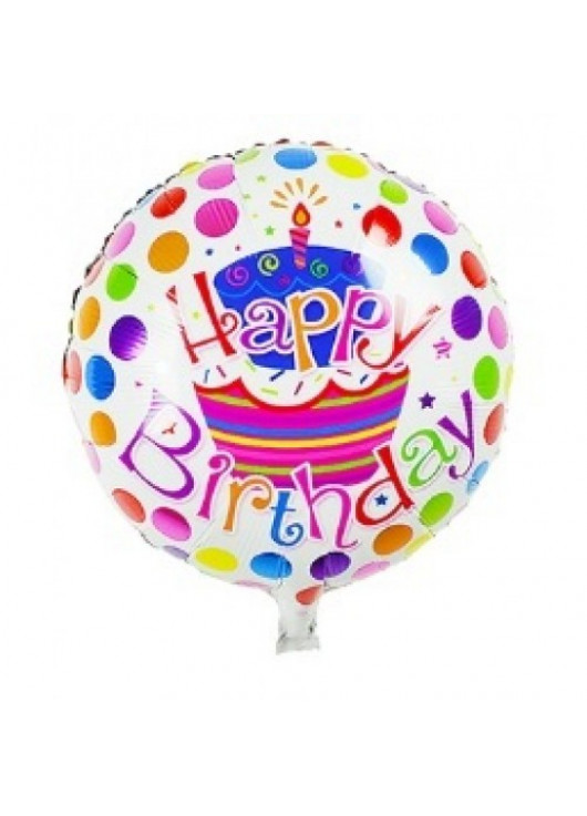 Воздушный шар круглый 46 см Happy Birthday 