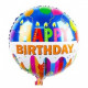 Воздушный шар круглый 46 см Happy Birthday 
