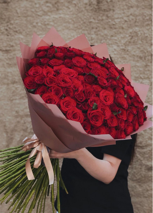 101 красная роза Днепр - БОМБА