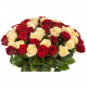 Букет красных и белых роз  "Виктория"