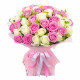 Букет белых и розовых роз Зефир