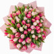 101 тюльпан белый и розовый