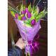 Букет фиолетовых тюльпанов