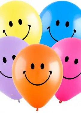 Шарик гелиевый белый Smile 30 см.