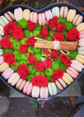 Печенье Macaroon с цветами