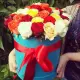 35 роз в шляпной коробке