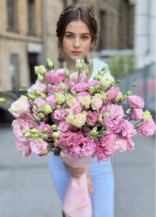 Розовая эустома Розовая эустома