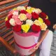 35 роз в шляпной коробке