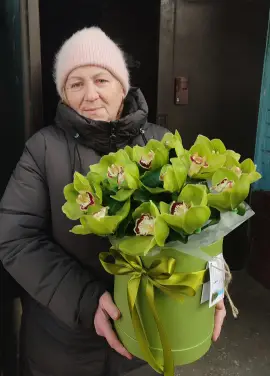 Орхидеи микс в коробке