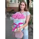 35 розовых роз в коробке