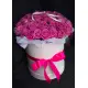 35 розовых роз в коробке