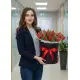 25 красных тюльпанов в коробке (импорт, Голландия)