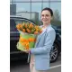 25 оранжевых тюльпанов в коробке (импорт, Голландия)