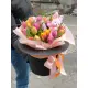 Шляпка фокусник с зайкой и тюльпанами Шляпка фокусник с зайкой и тюльпанами