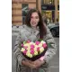 Белые и розовые розы коробка-сердце Белые и розовые розы коробка-сердце