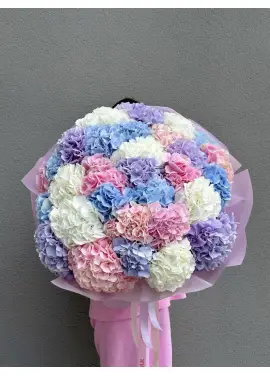 Букет из 25 гортензий микс
