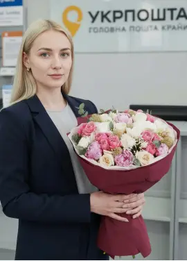 Букет «Николь» с пионами (небольшой)