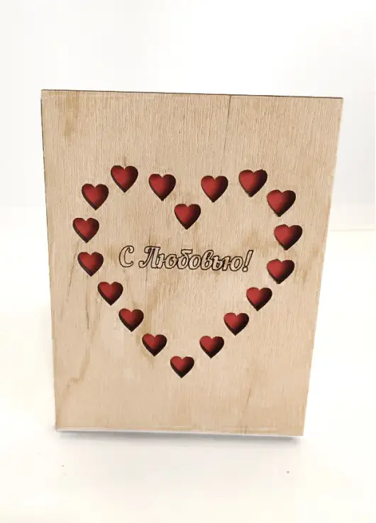 Открытка из дерева Love you эксклюзив #001 Открытка из дерева Love you эксклюзив #001
