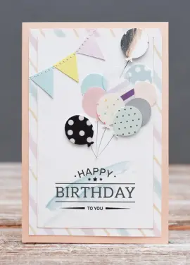 Открытка "Happy Birthday" ручной работы 008