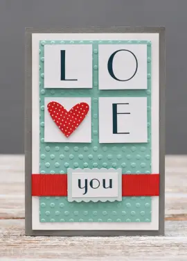 Открытка "Love you" ручной работы