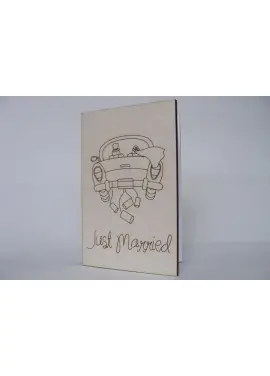 Открытка из дерева "Молодоженам" эксклюзив