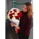 Букет из 25 роз красно-белый микс