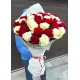 Букет из 35 роз красно-белый микс