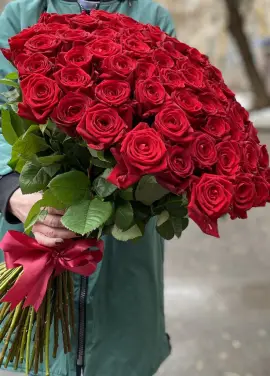 51 красная роза 