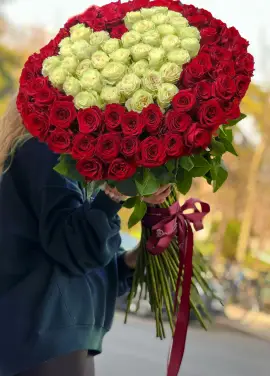 Сердце импортная роза
