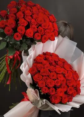 Красные розы поштучно
