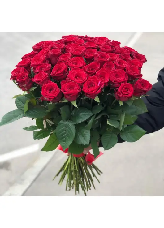 Крутой букет 25  красных роз