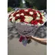 Букет красных и белых роз  "Виктория"