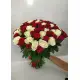 Букет красных и белых роз  "Виктория"