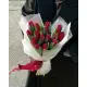 Букет из 15 красных тюльпанов (импорт, Голландия)