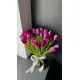 Букет из 21 малиновых тюльпанов (импорт, Голландия)