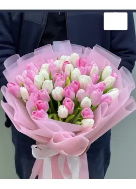 Букет из 45 нежных тюльпанов (импорт, Голландия)