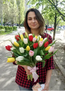 Суперцена! Букет тюльпанов микс