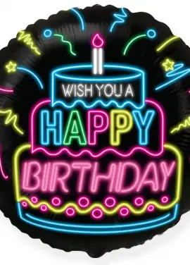 Воздушный шар круглый 46 см Happy Birthday 