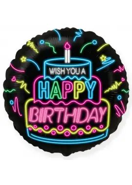Воздушный шар круглый 46 см Happy Birthday 