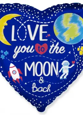 Фольгированный шар "Love you to the moon" 46см. 