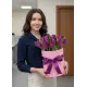 25 фиолетовых тюльпанов в коробке (импорт, Голландия)