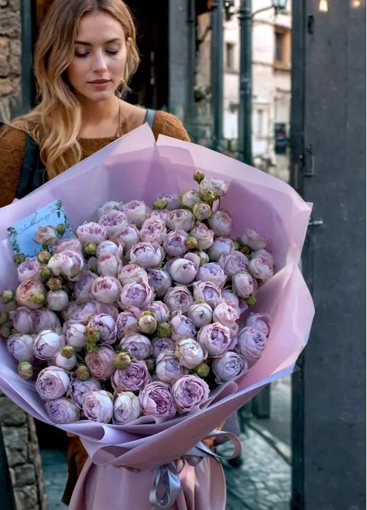 39 веток пионовидной фиолетовой розы Blossom Bubbles 39 веток пионовидной фиолетовой розы Blossom Bubbles