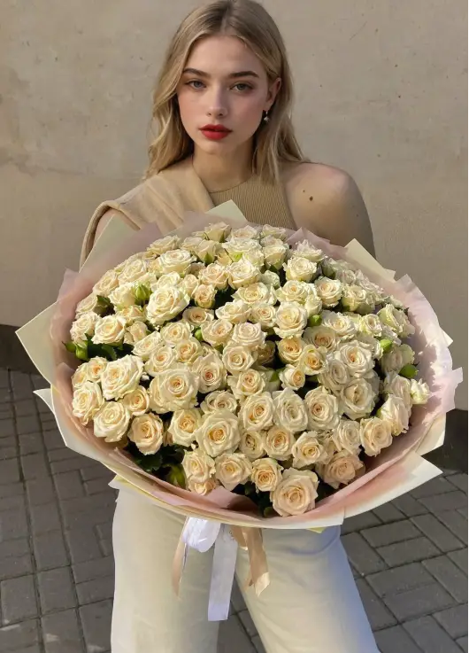 Кремовая кустовая роза Днепр Кремовая кустовая роза Днепр