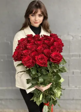 Голландские метровые розы  25 шт.